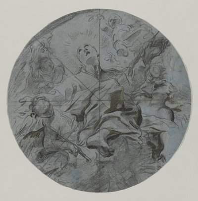 Egy szent apoteózisa (recto) alkotó: Giovanni Battista Benaschi