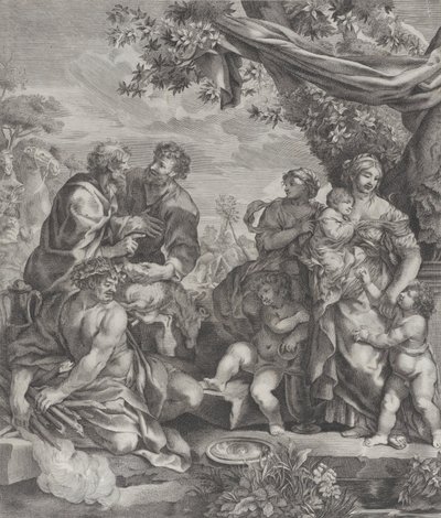 Allegorikus jelenet áldozati báránnyal, 1640-70. alkotó: Giovanni Battista Bonacina