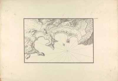 Halikarnasszosz topográfiai térképe a kikötőjében alkotó: Giovanni Battista Borra