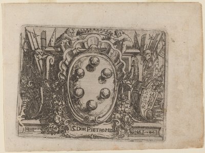 Dedikáció Don Pietro Medicinek a „Bizzarie di different figures” c. alkotó: Giovanni Battista Bracelli