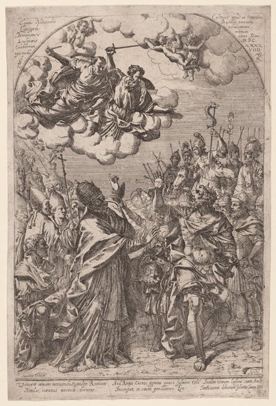 Attila Róma kapujában alkotó: Giovanni Battista Bracelli, after Alessandro Algardi
