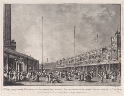 9. tábla: Körmenet a Corpus Christi napján a Piazza San Marco-n, a „Ducal Ceremon...”-ról, kb. 1766. alkotó: Giovanni Battista Brostoloni
