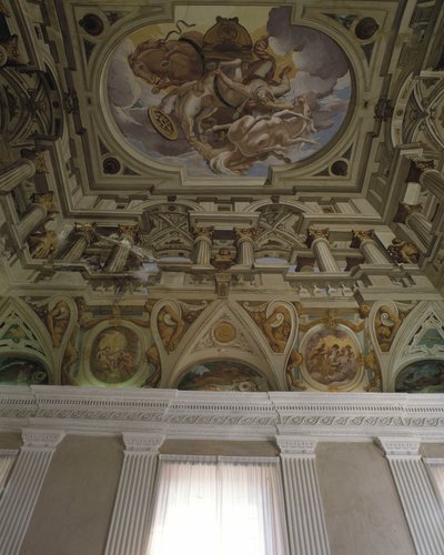 Phaeton bukása (Phaethon) (1625) - Carlone freskója trompe l