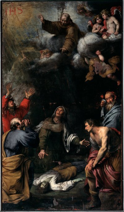 Sienai Szent Bernardino csodája (olaj, vászon alkotó: Giovanni Battista Carlone
