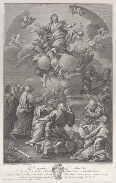 Az apostolok által körülvett sírból felemelkedő Szűz mennybemenetele, 1778. alkotó: Giovanni Battista Cecchi