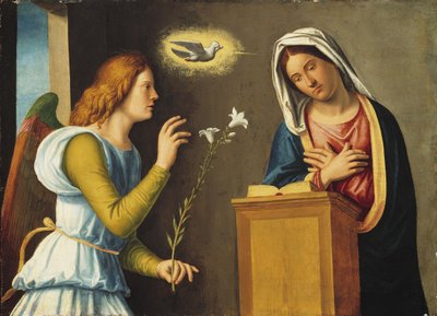 Angyali üdvözlet a Szűzanyának, 150005 (festék fatáblára) alkotó: Giovanni Battista Cima da Conegliano