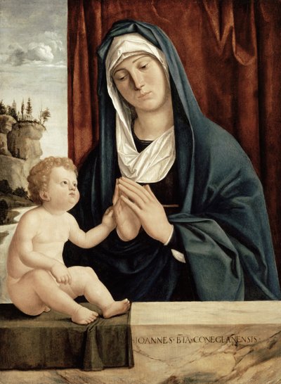 Madonna és gyermek, 15. század vége – 16. század eleje (olaj, falemez) alkotó: Giovanni Battista Cima da Conegliano