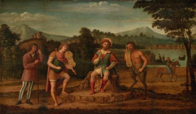 Midas ítélete. Zenei verseny Apollo és Marsyas között alkotó: Giovanni Battista Cima da Conegliano