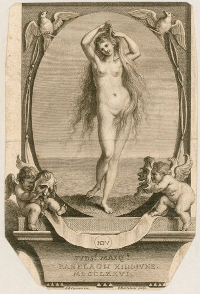 Belépőjegy egy álarcosbálra a londoni Ranelaghban, 1776. június 14-én alkotó: Giovanni Battista Cipriani