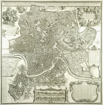 Róma városterve, 1730 alkotó: Giovanni Battista Falda