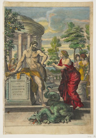 Előlap és címlap a Hesperidesből, 1646 alkotó: Giovanni Battista Ferrari