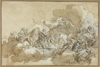 Részletes tanulmány Szent Ágnes mennybemeneteléhez alkotó: Giovanni Battista Gaulli
