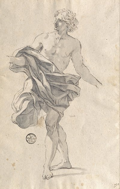 Tanulmány egy táncoló fiatalemberhez alkotó: Giovanni Battista Gaulli