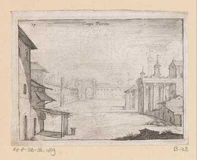 Kilátás a római fórumra Rómában Campo Vaccino (cím a tárgyon) Róma kilátásai (sorozat címe) Alcune vedute et prospettive di luoghi dishabitati di Roma (sorozat címe) alkotó: Giovanni Battista Mercati