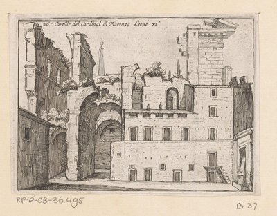 Resten van het Serapeum te Rome Di Fiorenza Leone XI. bíboros Cartille (cím a tárgyon) Gezichten op Rome (sorozat címe) Néhány nézet és perspektíva a római lakatlan helyekről (sorozat címe) alkotó: Giovanni Battista Mercati