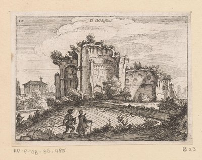 Rom egy tájban Il Medesino (cím az objektumon) Róma kilátásai (sorozat címe) Alcune vedute et prospettive di luoghi dishabitati di Roma (sorozat címe) alkotó: Giovanni Battista Mercati