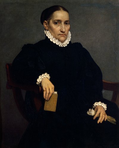 Idős, fekete ruhás nő portréja, Giovanni Battista Moroni (1525-1578 körül) alkotó: Giovanni Battista Moroni