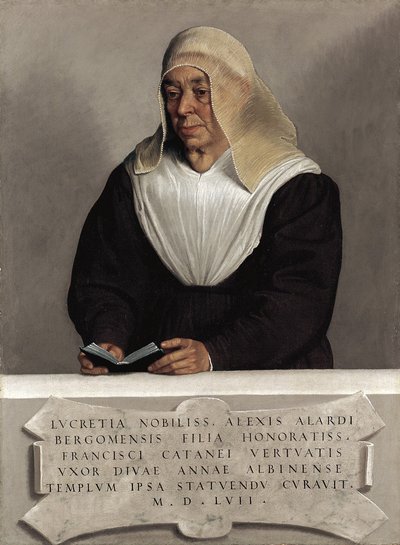 Lucrezia Vertova Agliardi apátnő, 1557 körül (olaj, vászon) alkotó: Giovanni Battista Moroni