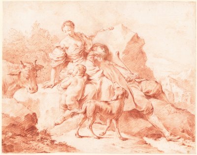 Pihenő Pásztorcsalád alkotó: Giovanni Battista Piazzetta