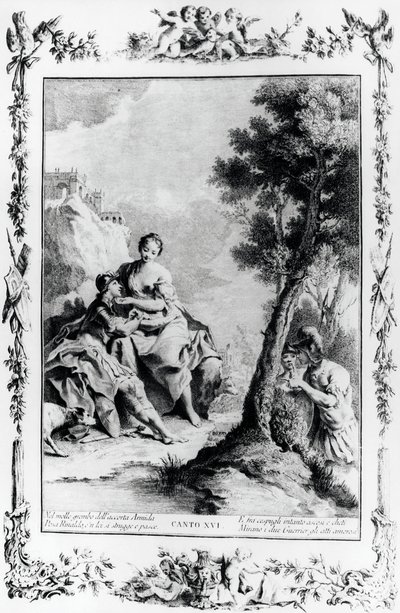 Armida és Rinaldo látták Carlo és Ubaldo keresztesek, XVI. ének, Jeruzsálem kézbesítve alkotó: Giovanni Battista Piazzetta