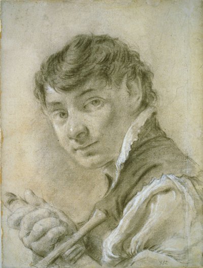 Kardot tartó fiatalember portréja, 1735 körül (fekete-fehér kréta szénnel, papír) alkotó: Giovanni Battista Piazzetta