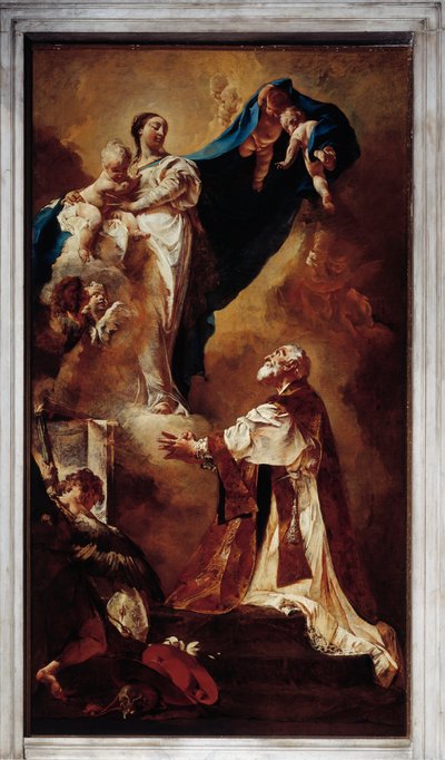 Szűz megjelenik Neri Szent Fülöpnek (olaj, vászon alkotó: Giovanni Battista Piazzetta