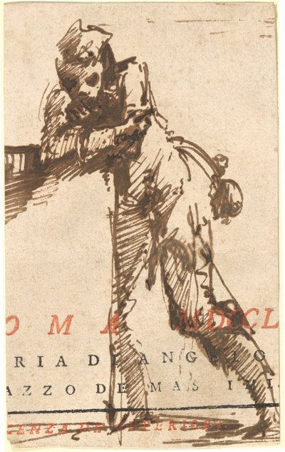 Egy ember támaszkodik egy szerkezetre alkotó: Giovanni Battista Piranesi