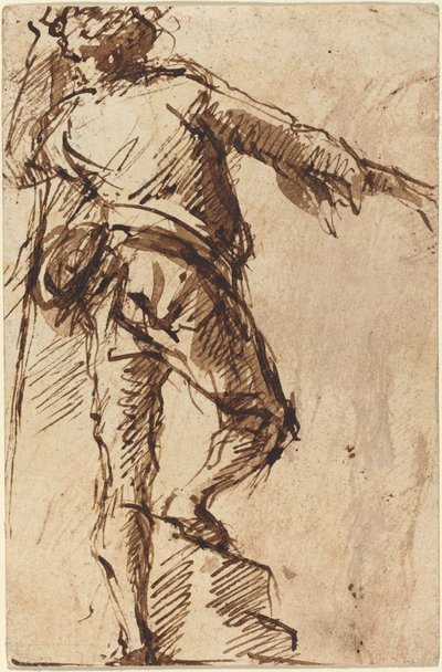 Egy fiatal férfi személyzettel alkotó: Giovanni Battista Piranesi