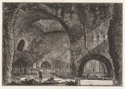 Egy másik kilátás a Maecenas-villára Tivoliban, a Vedute di Romától (Róma látképe) alkotó: Giovanni-Battista Piranesi