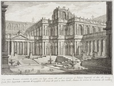 Ősi fórum karzatokkal körülvéve, 1743 körül alkotó: Giovanni Battista Piranesi