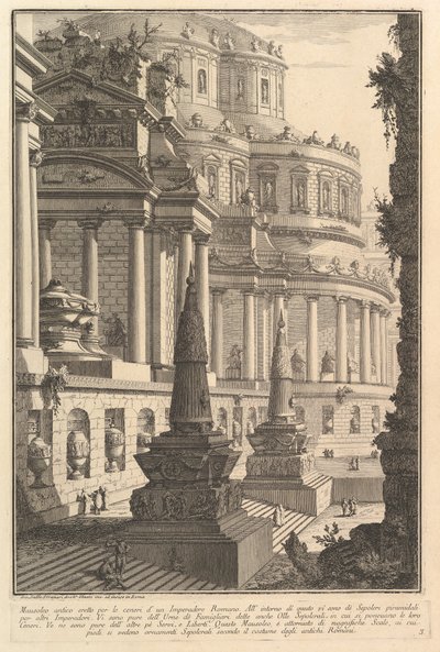 Római császár hamvainak emelt ősi mauzóleum Mausoleo antico eretto per..., kb. 1750. alkotó: Giovanni Battista Piranesi