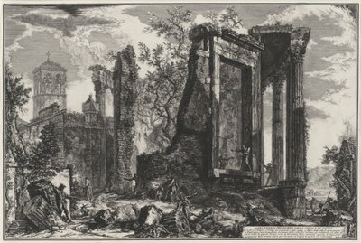 A tivoli Tempio della Sibilla másik nézete (a Vedute di Roma című műből) alkotó: Giovanni Battista Piranesi