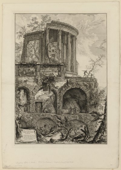 Egy másik nézet a tivolii Szibilla-templomról, a Views of Rome-ból alkotó: Giovanni Battista Piranesi