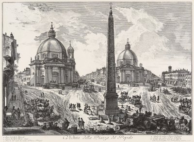 Kilátás a Piazza del Popolóra alkotó: Giovanni Battista Piranesi