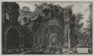 Egeria forrásának és barlangjának látképe a Porta Capenán kívül, avagy San Sebastiano, innen: Vedute di Roma alkotó: Giovanni Battista Piranesi