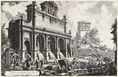 A Castello dell’Acqua Paola látképe a Monte Aureón (Gianicolo) alkotó: Giovanni Battista Piranesi