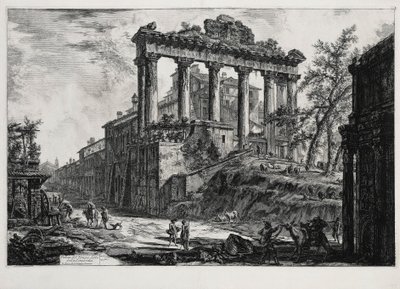 A Concordia-templom látképe (a Vedute di Roma című műből) alkotó: Giovanni Battista Piranesi
