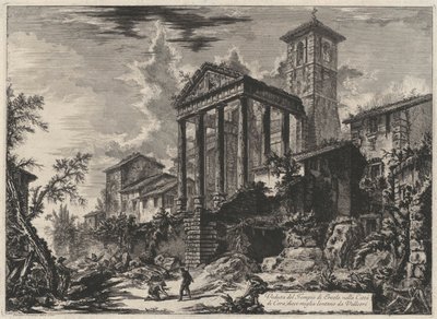 Herkules templomának látképe Cora városában, tíz mérföldre Velletritől (innen: Vedute di Roma) alkotó: Giovanni Battista Piranesi