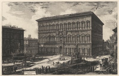 A Palazzo Farnese látképe (a Vedute di Roma című műből) alkotó: Giovanni Battista Piranesi