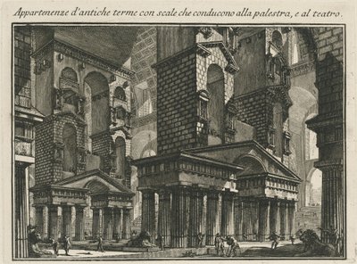 Ősi fürdők tárgyai, lépcsőkkel a halványsztárhoz és a színházhoz alkotó: Giovanni Battista Piranesi