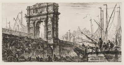 Traianus íve Anconában, 28-as tábla a Diadalívek és más emlékművek néhány kilátásából alkotó: Giovanni Battista Piranesi