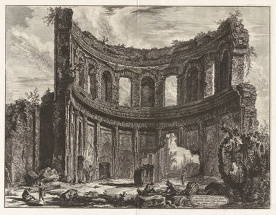 Az Apollón-templomnak mondott épület maradványai a Tivoli melletti Hadrianus-villában, a „Római látképek” című sorozatból alkotó: Giovanni Battista Piranesi