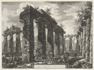 Basilica di Paestum in Paestum Különböző kilátások a Paestumban még álló három nagy épület maradványairól (sorozat címe) Différentes vues de quelques restes de trois grands édifices qui subsistent encore dans l