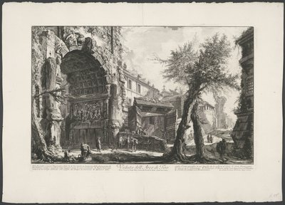 Boog van Titus Rómában Kilátás a Titusz boltívére (cím az objektumon) Gezichten op Rome (sorozat címe) Róma kilátásai, amelyeket Giambattista Piranesi építész, Ve (nez) iano tervezett és vésett (sorozat címe) alkotó: Giovanni Battista Piranesi