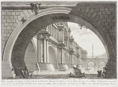 Loggiákkal és ívekkel fedett híd alkotó: Giovanni Battista Piranesi