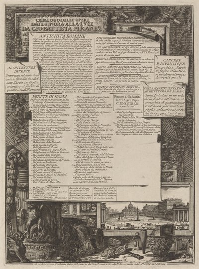 Művek katalógusa alkotó: Giovanni Battista Piranesi