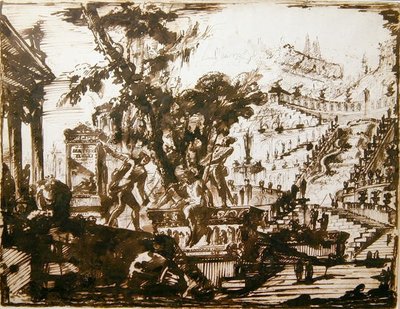 Fantasztikus kertek (toll és tinta papíron) alkotó: Giovanni Battista Piranesi