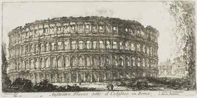 Flavius amfiteátrum, az úgynevezett Colosseum. 1. Konstantin boltíve. 2. Palatinus-hegy, 12. tábla a diadalívek és más emlékművek egyes kilátásairól alkotó: Giovanni Battista Piranesi