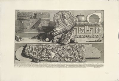 Töredékek Caecilia Metella római sírjából Régészeti leletek Rómában és környékén (sorozat címe) Le Antichita Romane (sorozat címe) alkotó: Giovanni Battista Piranesi