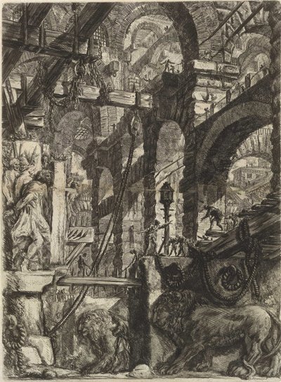 Piranesi, Giovanni Battista (1720-1778) The Imaginary Prisons (The Prisons of Invention) sorozatából. Rézmetszet, 1761 körül, Magángyűjtemény alkotó: Giovanni Battista Piranesi